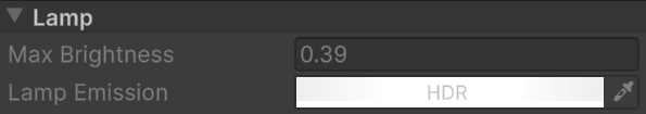 The Lamp section's output settings