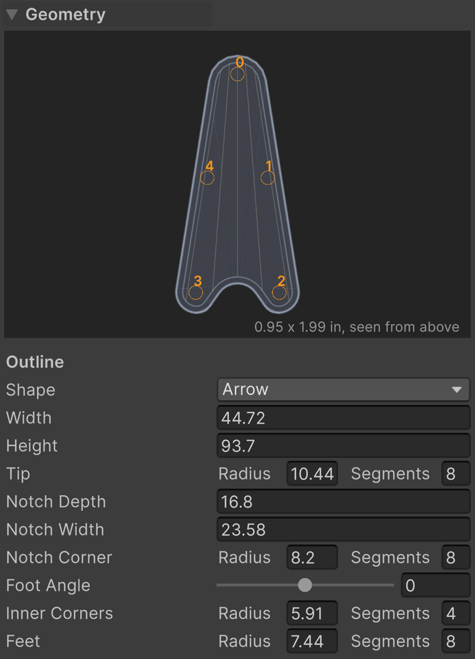 Arrow parameters