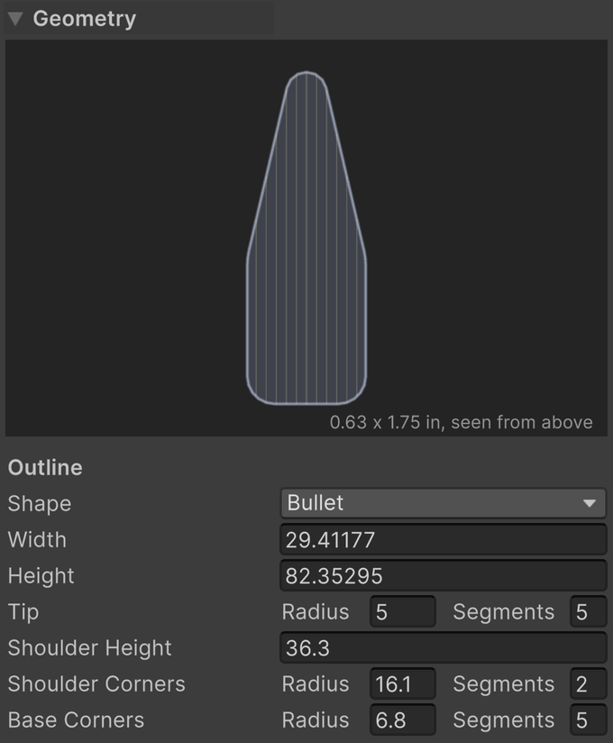 Bullet parameters
