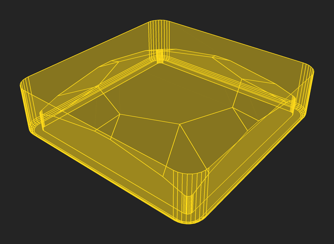 Wireframe of a gem cut