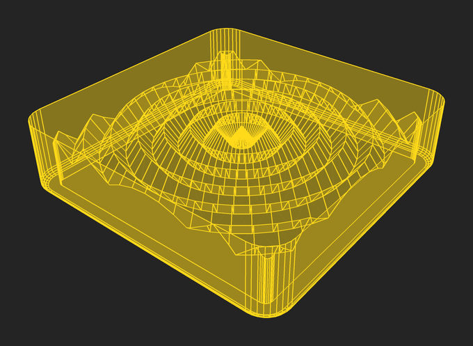 Wireframe of an insert with rings
