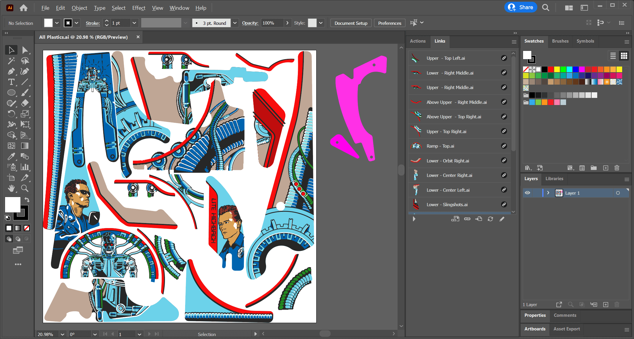 Joined artwork in Adobe Illustrator