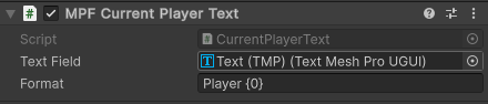 Current player text component