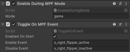 Componenets for toggling objects